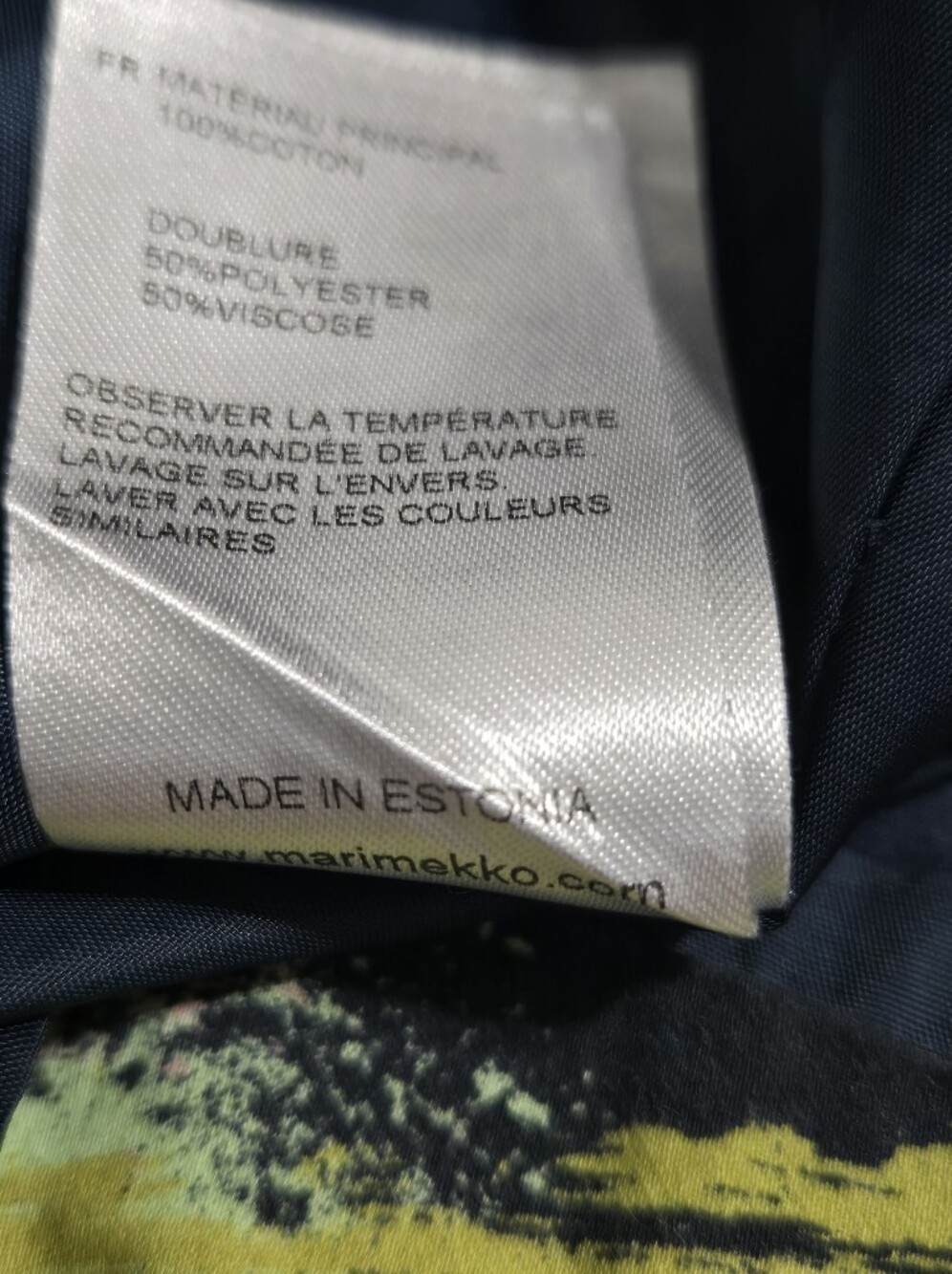 Marimekko Finland Sleeveless Shift Dress Blue Abstract Print Cotton EU 36 Y2K - Picture 12 of 12